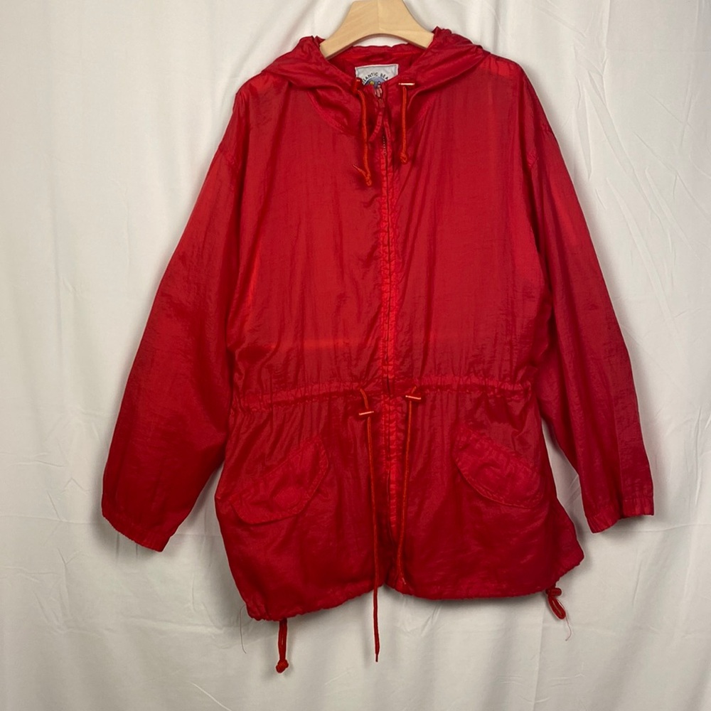 Vintage Atlantic Beach Red Parka Anorak  Jacket